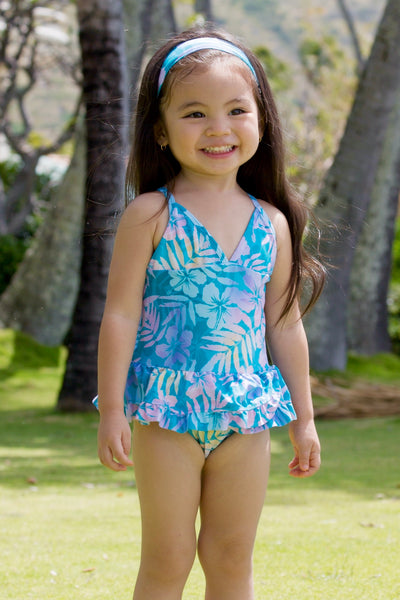 Toddler Girls Blue Hawaii Ariel Swimsuit