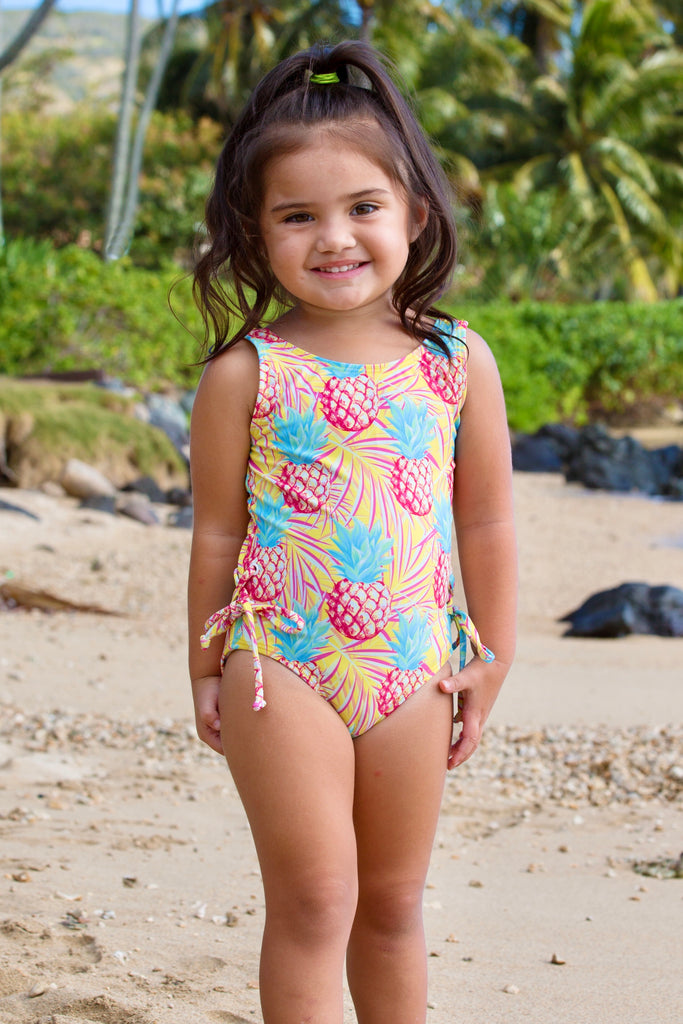 Toddler Girls Pineapple Burst Moana Swimsuit - Main Image