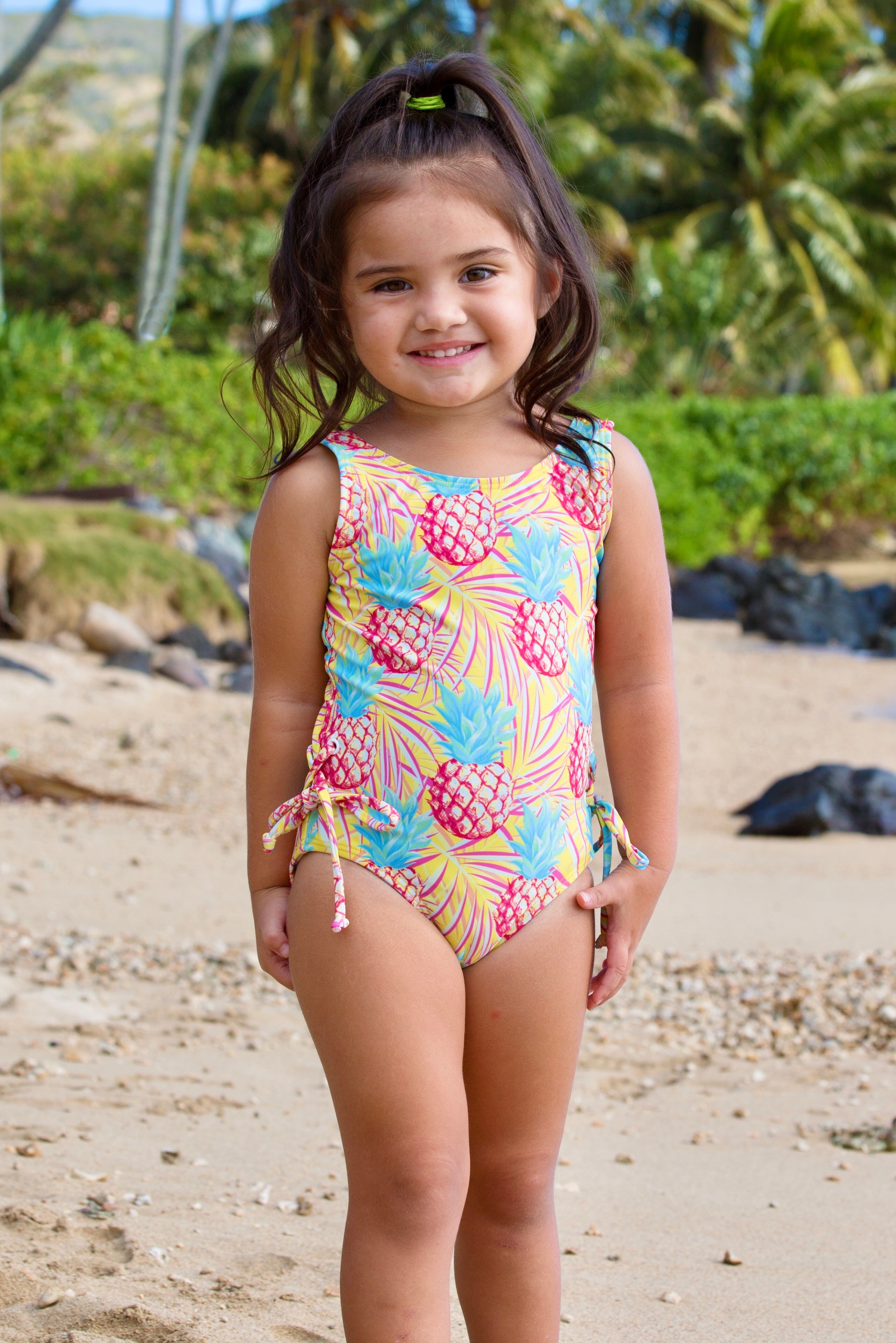 Girls pineapple bathing suit best sale