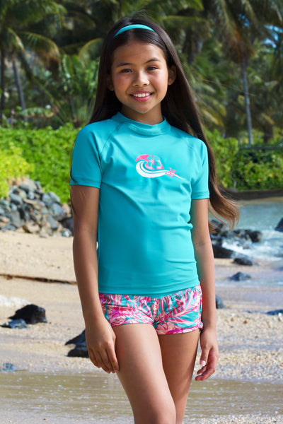 Girls Startburst Kona Rashguard | Coral Reef Beachwear