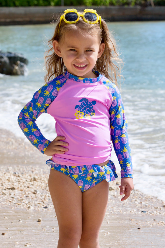 Toddler Girls Sunny Pineapple Seamaid Rashguard